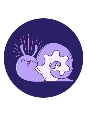 Dövme stili mutlu salyangoz hareketini salla ve durdur