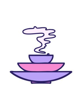 Bir yığın Japon yemek kasesinin hareketli animasyonu.