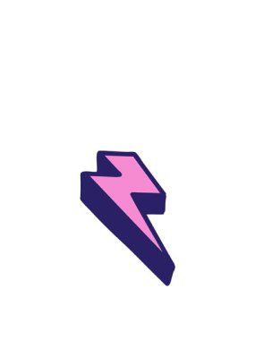 Şimşek karalamalarının ikonik dövme biçiminin zıplama hareketi animasyonu