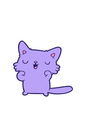 Mutlu kedi çiziminin animasyonunu genişletiyorum.