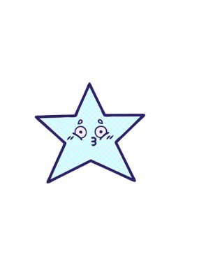 Çizgi roman stili yıldız balığının yatay titreşimli animasyonu