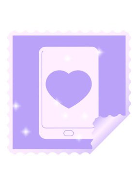 Ticari performans grafik kare etiket damgasını gösteren elektronik tabletin simge etkisi animasyonu