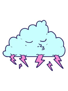 çizgi film fırtına bulutunun animasyonunu bob ve duraklat