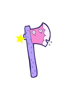 Parlayan yıldızlar çizgi film baltasının animasyonunu etkiler.