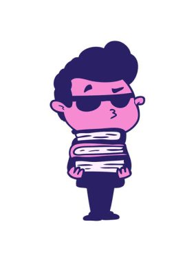 Karikatürdeki havalı adamın hareketli animasyonu.