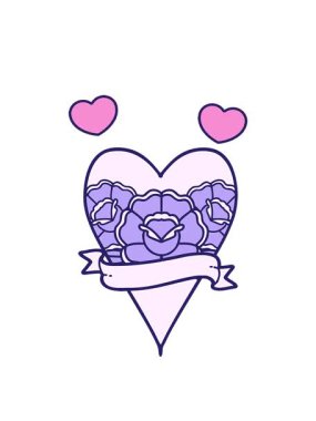 dönen kalpler çiçek kalp dizaynının animasyonu