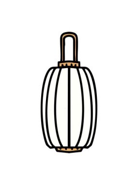 Uzun asılı kağıt fenerin hareketli animasyonu