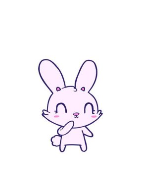 sevimli tavşan çiziminin hareketli animasyonu