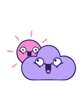 Tatlı fırtına bulutu ve güneşin dönen hareketli animasyonu