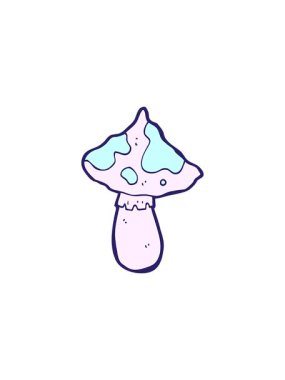 bir mantar çiziminin radyoaktif parlayan animasyonu