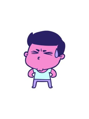 Çizgi film adamının terlemesinin gösterişli satış animasyonu