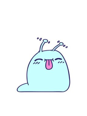 Mutlu bir kawaii sümüklü böceğinin serbest çizim hareketli animasyonu