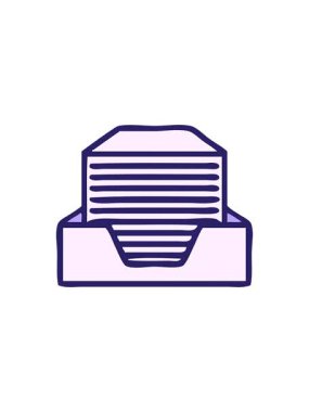 Bir yığın ofis kağıdının karikatürünün canlandırması