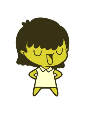 neon neon içinde çizgi film karakteri kadın çiziminin renk animasyonu değişiyor