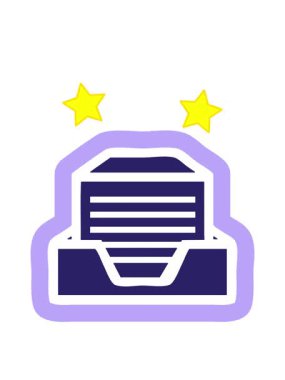 dönen yıldızlar ofis kağıdı yığın simgesinin animasyonu