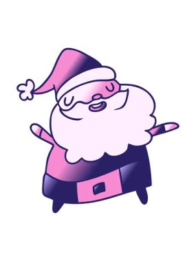 Noel Baba 'nın gradyan çizgi film illüstrasyonu kawaii' nin pixelize etkisi