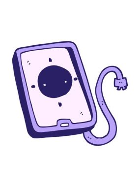 Çizgi film cep telefonu aygıtının basınçlı canlandırması