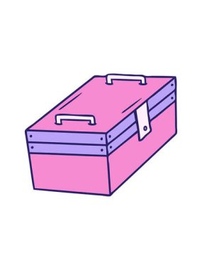 Metal alet kutusunun çizilmiş karikatür karalamalarının basınçlı canlandırması