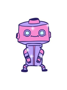 Çizgi film robot tasarımının ışıltı etkisi