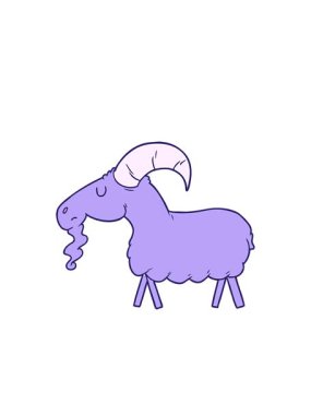 Çizgi film keçi görüntüsünün yanıp sönen radyan çizgileri