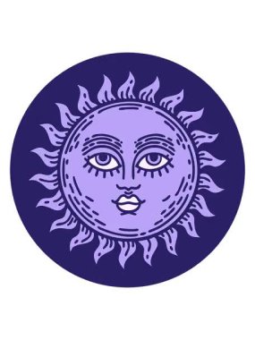 geleneksel güneş yüzünün animasyonunu renklendir