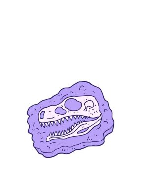 Kalk ve süzül el animasyonu karalama stili çizgi film antik fosil