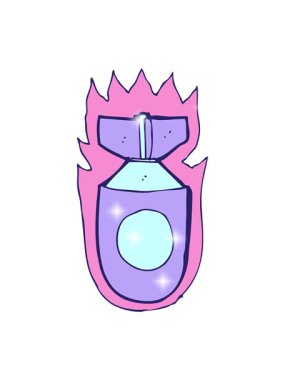 Bomba illüstrasyonunun ışıltı etkisi