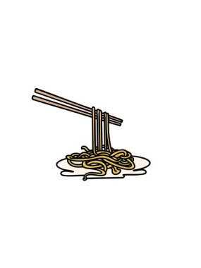 Japon çubuklarının erişte tutarken yatay titreşimli animasyonu