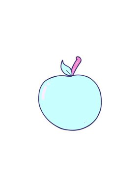 karikatür elma resminin radyoaktif parlayan animasyonu