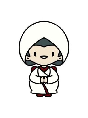 Japon kadınının geleneksel düğün kıyafetleriyle canlandırma efekti