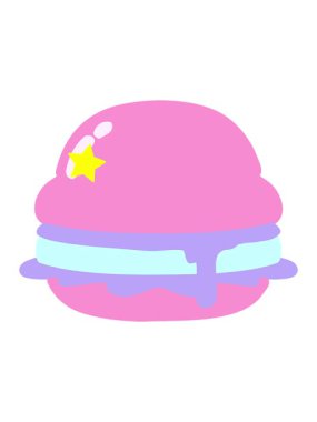 Parlayan yıldızlar lezzetli bir hamburgerin animasyonunu etkiler.