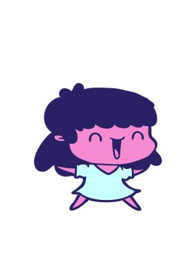 Parlak neon karikatür kadının hareketli animasyonu