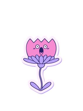 Bir çiçek illüstrasyonunun yapıştırmasını germek