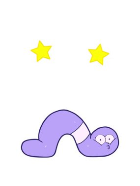 dönen yıldızlar çizgi film solucanının animasyonu