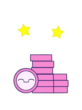 dönen yıldızlar madeni paraların çizgi filmlerinin animasyonları