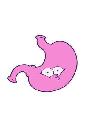 Karikatür şişmiş midenin hareketli animasyonu