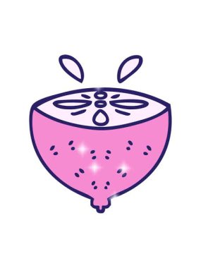 Elle çizilen tuhaf çizgi film limonunun ışıltılı etkisi