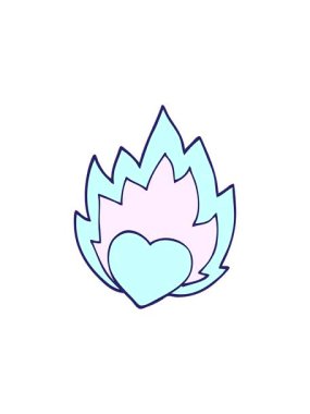 Yanan kalbin çizgi filminin hareketli animasyonu