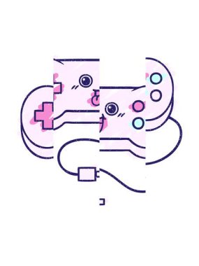 Oyun Denetleyici Tebeşir Çiziminin bölünmüş hareket animasyonu