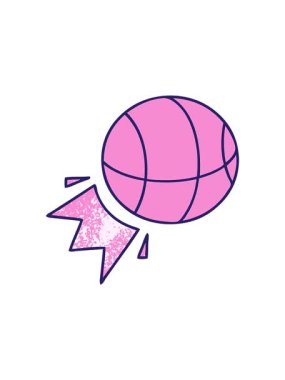 Dikkat çekici retro grunge desenli basketbol topu animasyonu