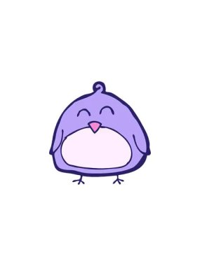 Komik çizgi film kuşunun gösterişli satış animasyonu