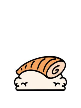 Japon nigiri suşisinin hareketli animasyonu.