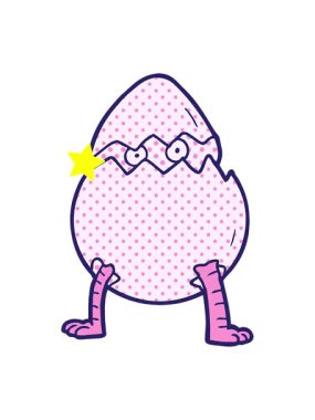 Parıldayan yıldızlar yumurtadan çıkan yumurtanın çizgi film animasyonunu etkiler.