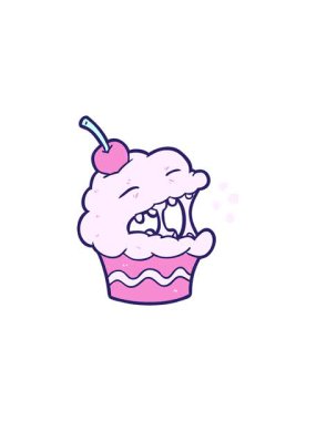 Komik karikatür kek çiziminin hareketli animasyonu