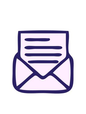 Yanıp sönen radyal çizgiler sevimli bir mektup ve zarf karikatürü canlandırması