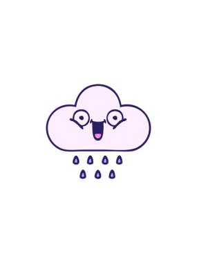 Bir yağmur bulutunun tatlı çizgi filminin satış animasyonu