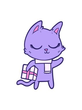 Sakin kedi çiziminin parlak ışık efekti