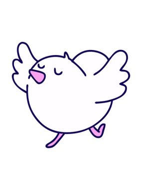 Mutlu bir kuş dansının neon ışık efekti animasyonu