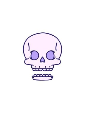 Bir cadılar bayramı kafatası karikatürünün radyoaktif parlayan animasyonu