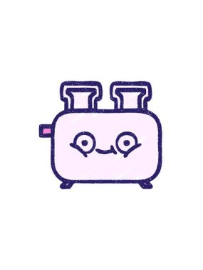 bir tost makinesi tebeşiri çiziminin basınçlı canlandırması